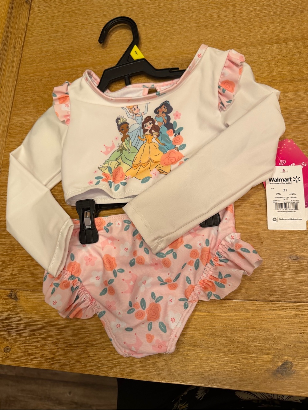 Disney Princess Rash Guard Set - White & Pink Accents